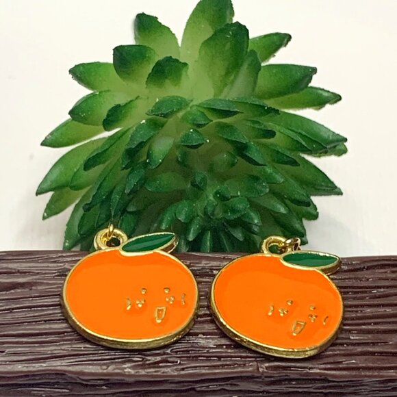 Orange Earring, Funny Food Earring, Fruit Earring, Gift Idea, Florida Earring - Picture 1 of 4